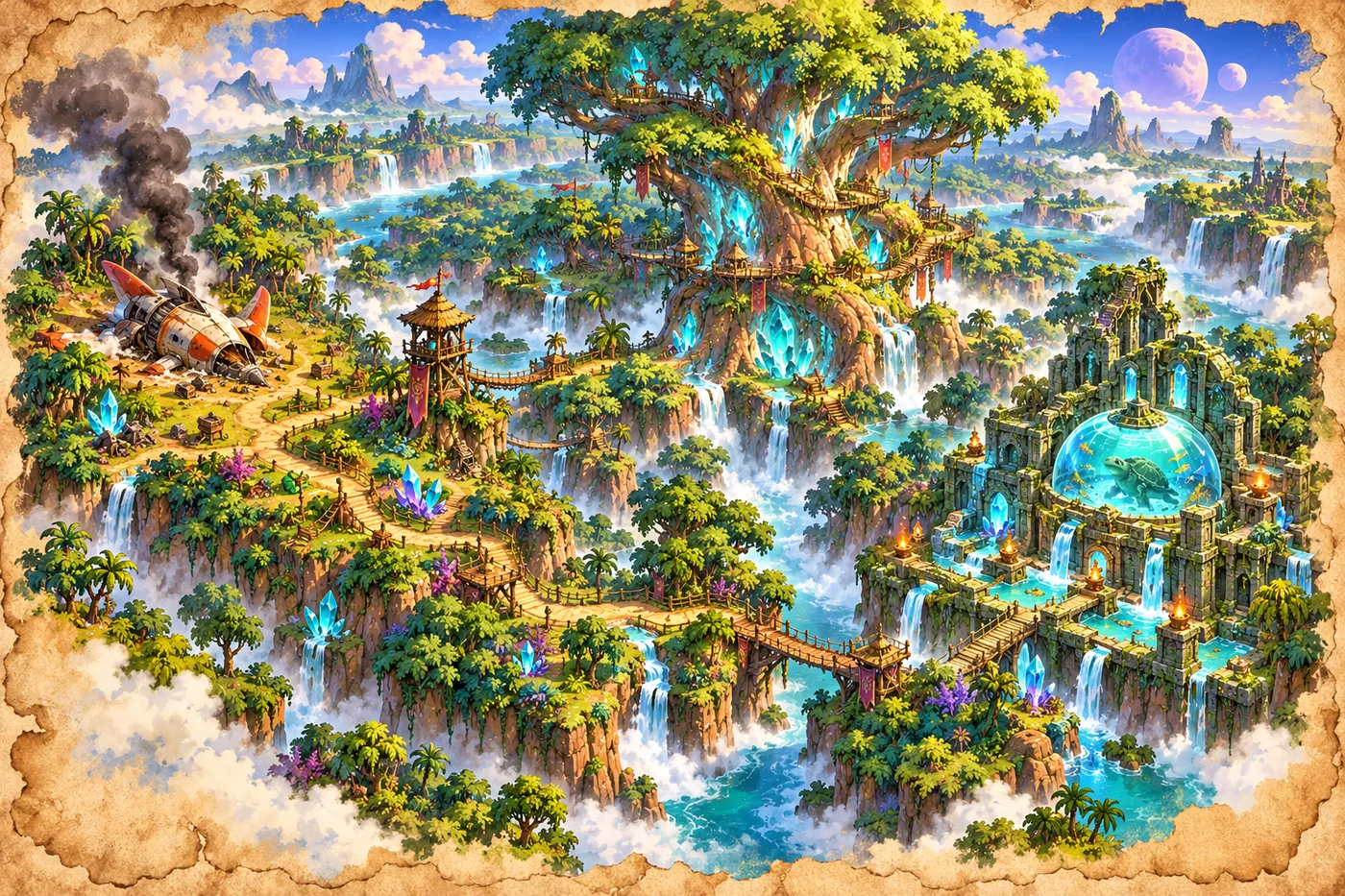 Illustrated map of Lumen Grove