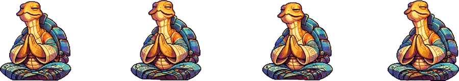 The Turtle Chief's meditation animation frames